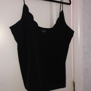 Black Scallop cut top from Topshop